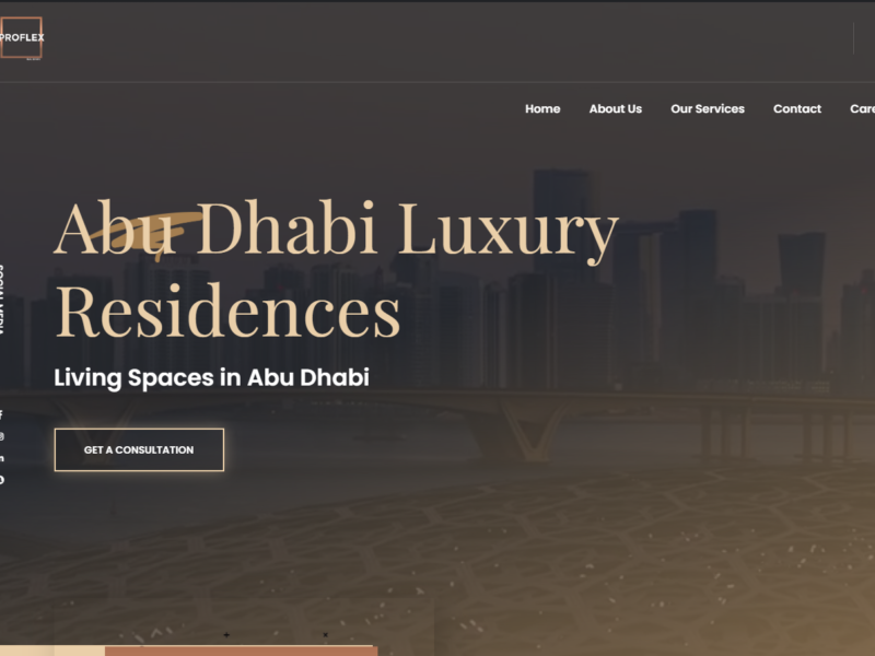 proflex real estate uae website portolio made by future vision for computer system and network