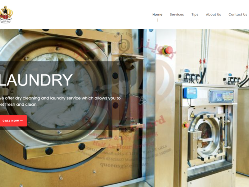 queensguard laundry and dry cleaning services website portolio made by future vision for computer system and network