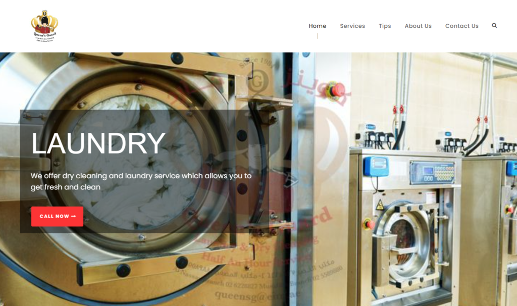 Queen’s Guard Laundry & Dry Cleaning website was developed and designed by The Future Vision for Computer Systems & Networks, made by experienced developers working within the leading IT solutions company to deliver high quality website development.