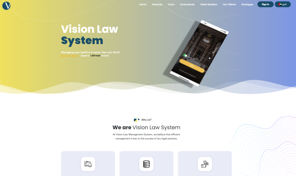 Vision Law System - a leading legal software in UAE - website was developed and designed by The Future Vision for Computer Systems & Networks, made by experienced developers working within the leading IT solutions company to deliver high quality website development.
